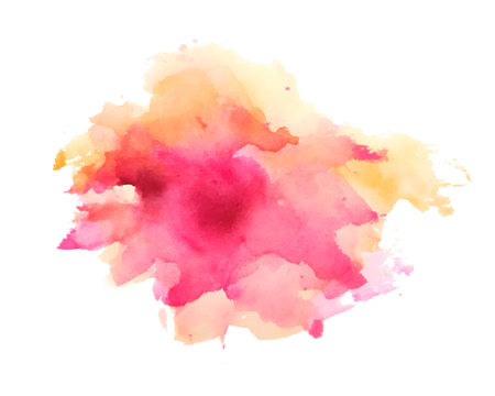 hand painted pink and yellow watercolor liquid dye texture background vectorのイラスト素材