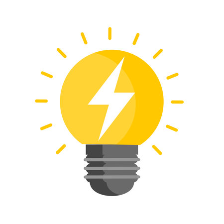 electric flash thunderbolt light bulb symbol design vectorのイラスト素材