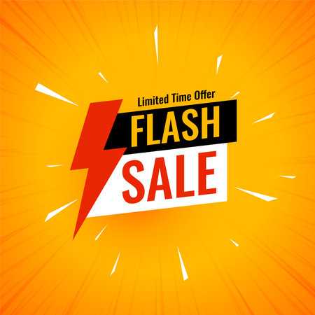 modern flash sale discount voucher template with thunder design vectorのイラスト素材
