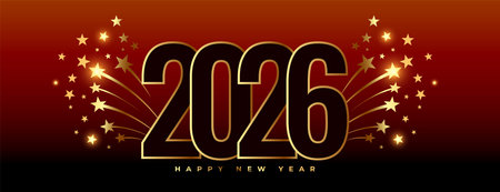 2026 new year celebration banner with sparkle decor vector