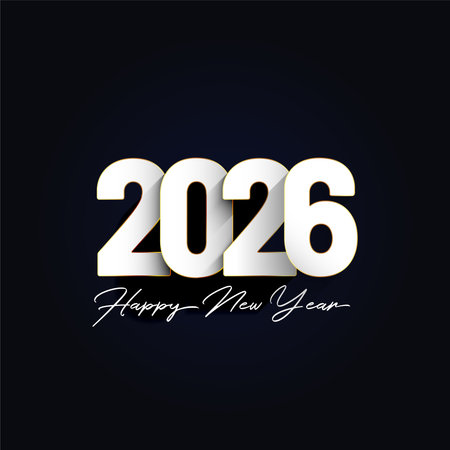 happy new year 2026 background design vectorのイラスト素材