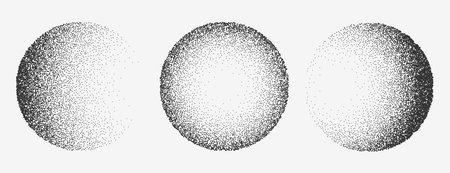 abstract circle shaped dotted stipple sphere element vectorのイラスト素材