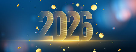 golden glittering 2026 new year wallpaper design vector