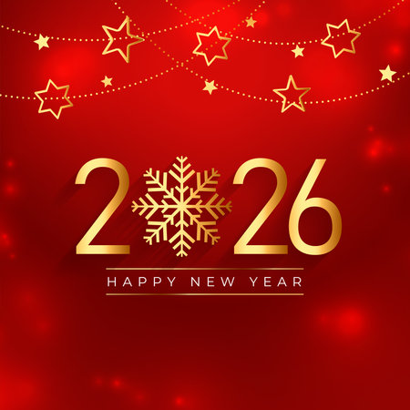 happy new year 2026 winter festive background vectorのイラスト素材