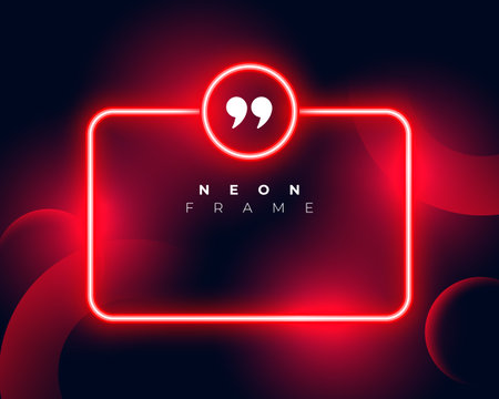 neon style red glowing frame background with quotation mark vectorのイラスト素材