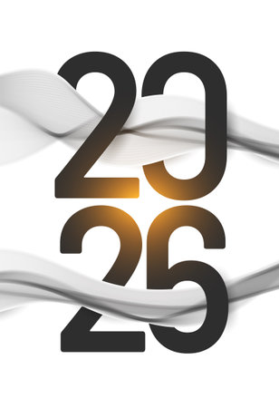 2026 lettering new year wavy poster with text space vector
