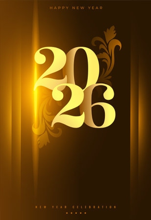 stylish 2026 new year wishes poster design vectorのイラスト素材
