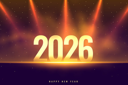 beautiful 2026 new year wishes background with focus light effect vectorのイラスト素材