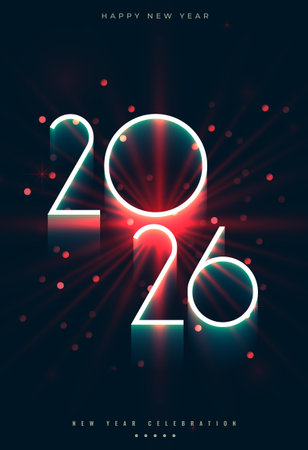 2026 new year greeting poster for social media vectorのイラスト素材