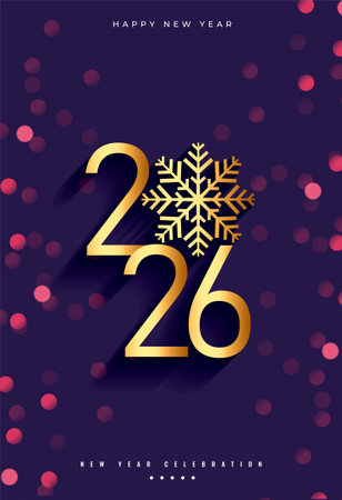 beautiful 2026 new year wishes card for social media post vectorのイラスト素材