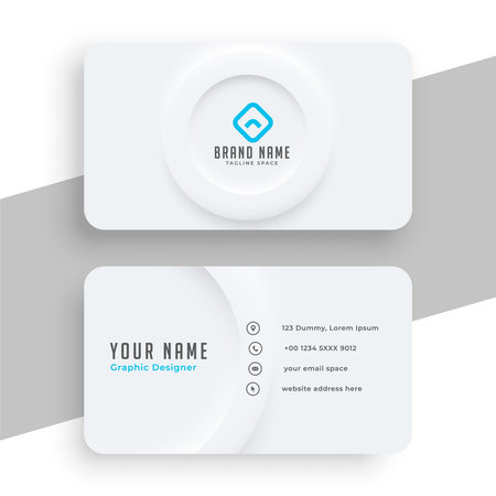 minimal white corporate business card template in neomorphism patternのイラスト素材