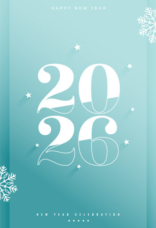 elegant happy new year 2026 invitation card vectorのイラスト素材