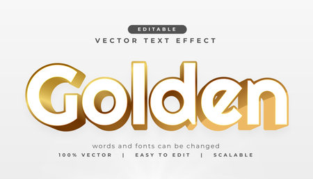 text effect style 3d golden lettering editable mockup vectorのイラスト素材