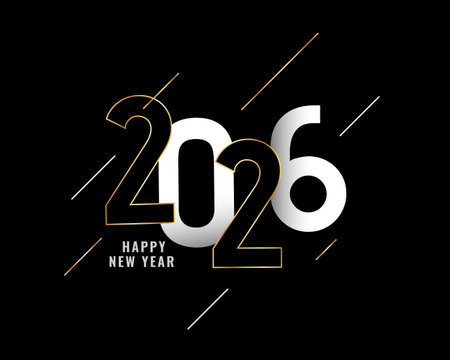 stylish 2026 happy new year dark background vectorのイラスト素材