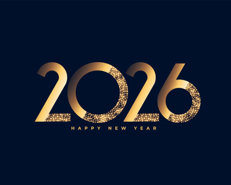premium style shiny 2026 new year greeting card vectorのイラスト素材