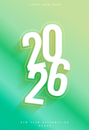 happy new year 2026 greeting poster for social media vectorのイラスト素材