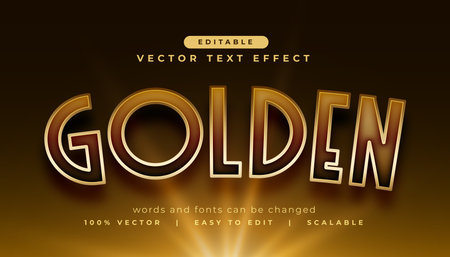 customizable premium golden lettering text effect style vectorのイラスト素材