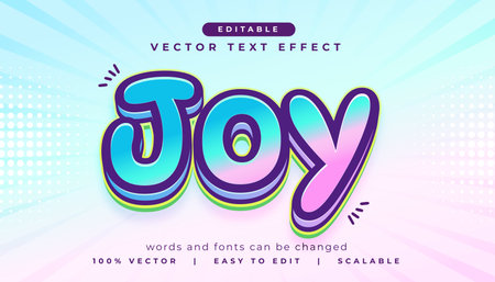 3d joy editable text effect for modern headline vectorのイラスト素材