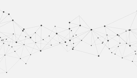 abstract low poly geometric dots and lines in futuristic concept vectorのイラスト素材