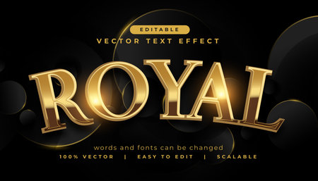 editable golden royal text effect lettering with mockup vectorのイラスト素材
