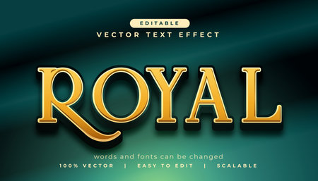 editable golden 3d royal bold text effect style vectorのイラスト素材