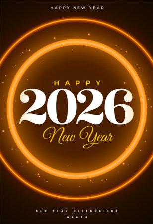 2026 new year greeting banner with sparkling effect vectorのイラスト素材