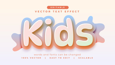 kids text effect style editable mockup vectorのイラスト素材