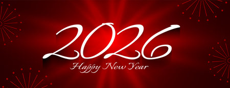 happy new year 2026 red wallpaper design vectorのイラスト素材