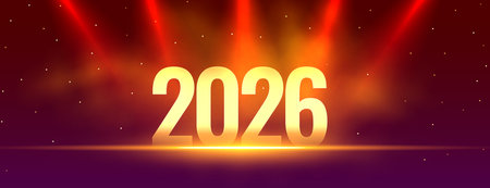 2026 golden typography new year wallpaper with light effect vector