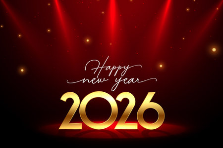 happy new year 2026 holiday background with focus light effect vectorのイラスト素材