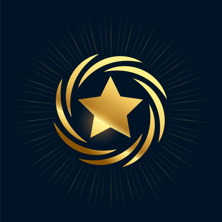 stylish golden star shiny background for honor or award show vectorのイラスト素材