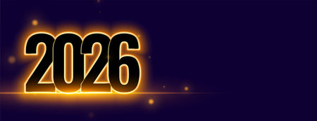 2026 glowing text new year banner with text space vectorのイラスト素材