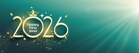 beautiful 2026 new year greeting banner vector