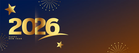 decorative golden 2026 new year festive wallpaper vector