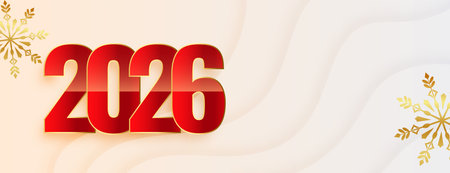 paper style 2026 new year banner with text space vectorのイラスト素材