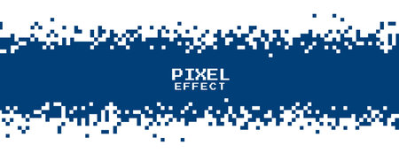 blue and white dotted pattern abstract banner with pixel effect vectorのイラスト素材