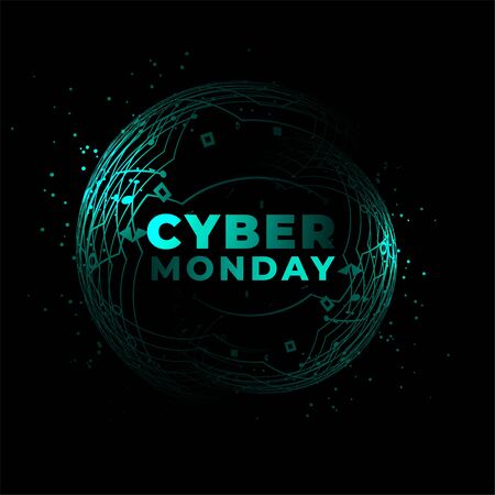 cyber monday technology circuit style background designのイラスト素材