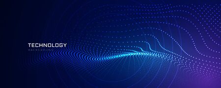 technology particles lines digital backgroundのイラスト素材