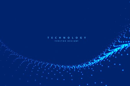 digital particle wave technology backgroundのイラスト素材