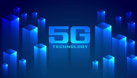 digital 5G technology concept network background designのイラスト素材