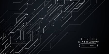 abstract black technology background with circuit linesのイラスト素材