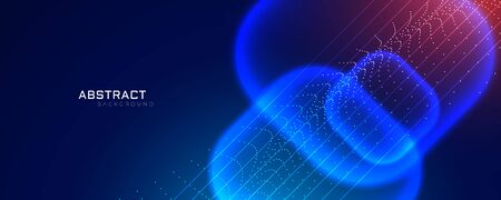 futuristic technology style banner with particle effect