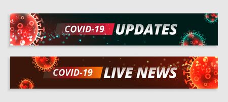 covid19 news and coronavirus updates banners setのイラスト素材