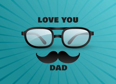 love you dad greeting designのイラスト素材