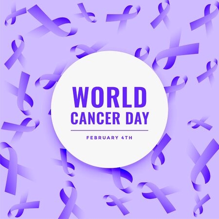 world cancer day ribbon pattern concept posterのイラスト素材