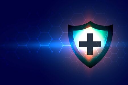 healthcare background with medical shield protection sign