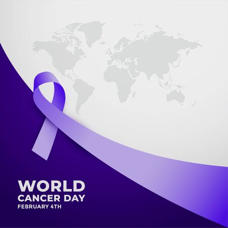 long purple ribbon for world cancer dayのイラスト素材