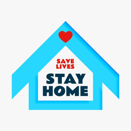 save lives and stay home poster designのイラスト素材