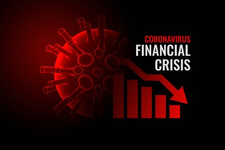 coronavirus covid-19 financial crisis economy downfall backgroundのイラスト素材