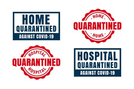 home and hospital quarantine labels and symbolsのイラスト素材